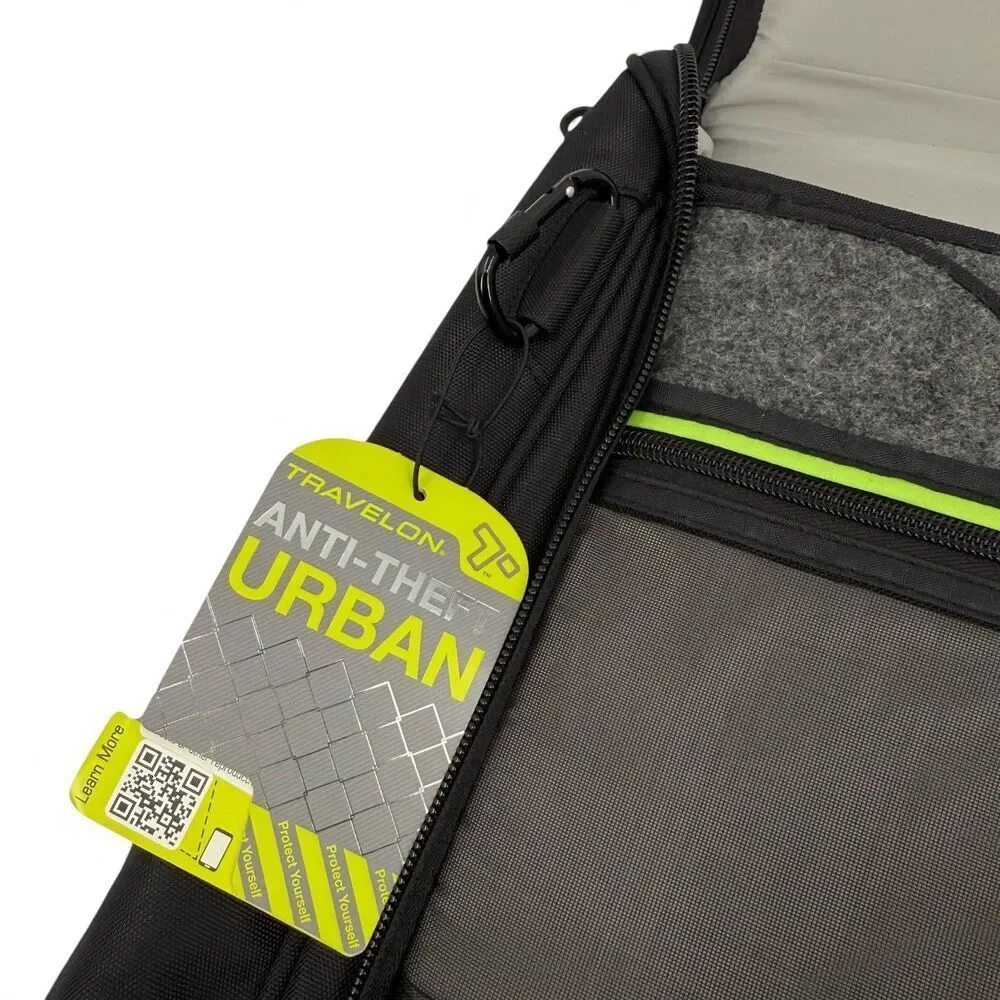 NEW Travelon Anti-Theft Urban Slim-Line Travel Backpack Black